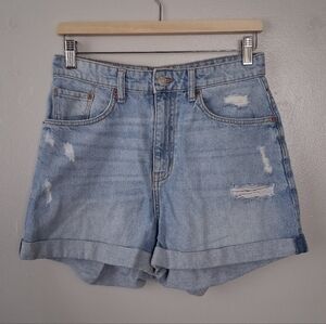 H&M Mom Jean Shorts Ultra High Waist Cotton